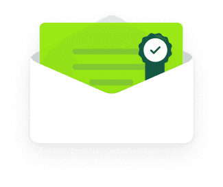 Branded email envelope with seal