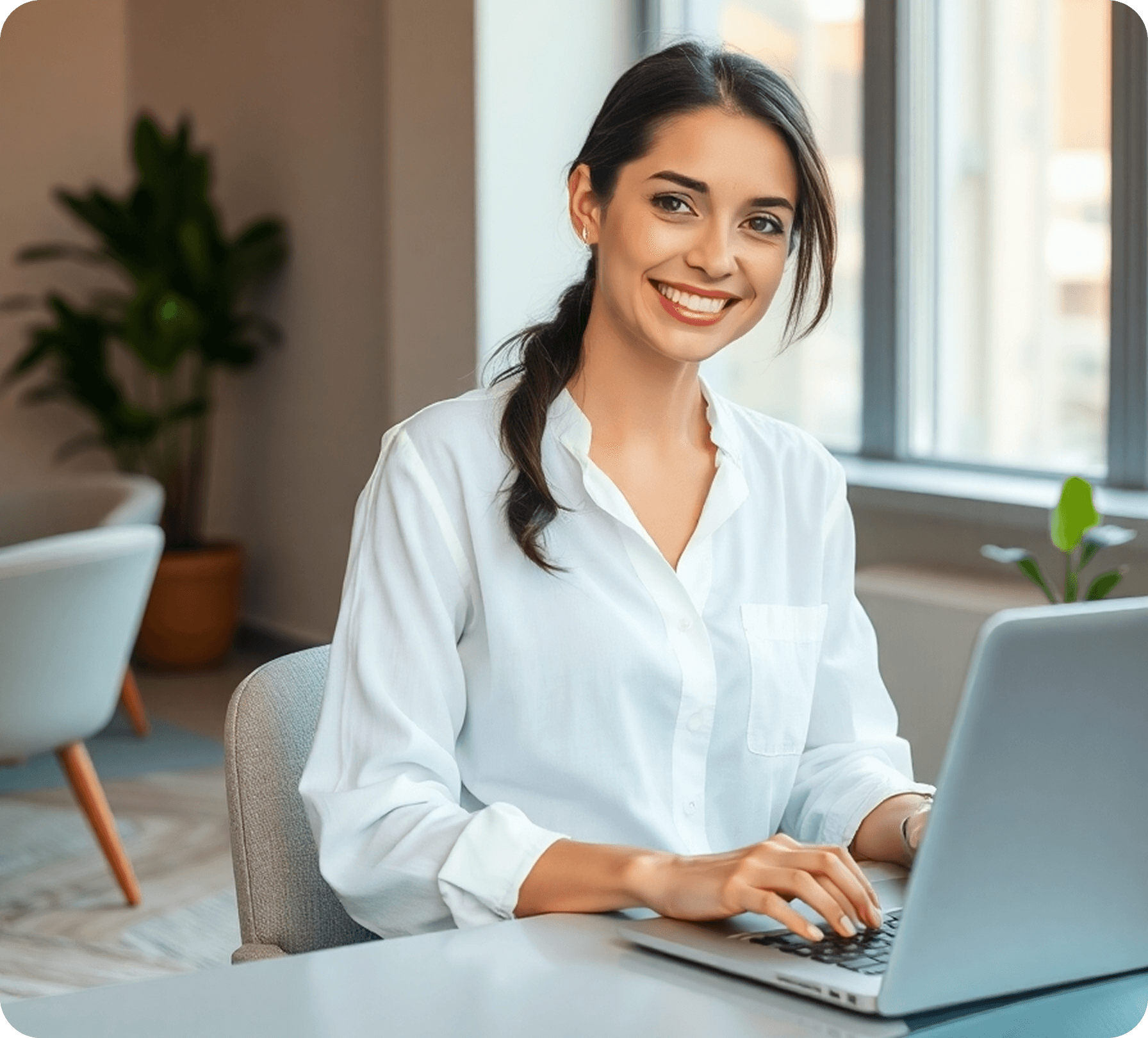 Customer learning at a laptop