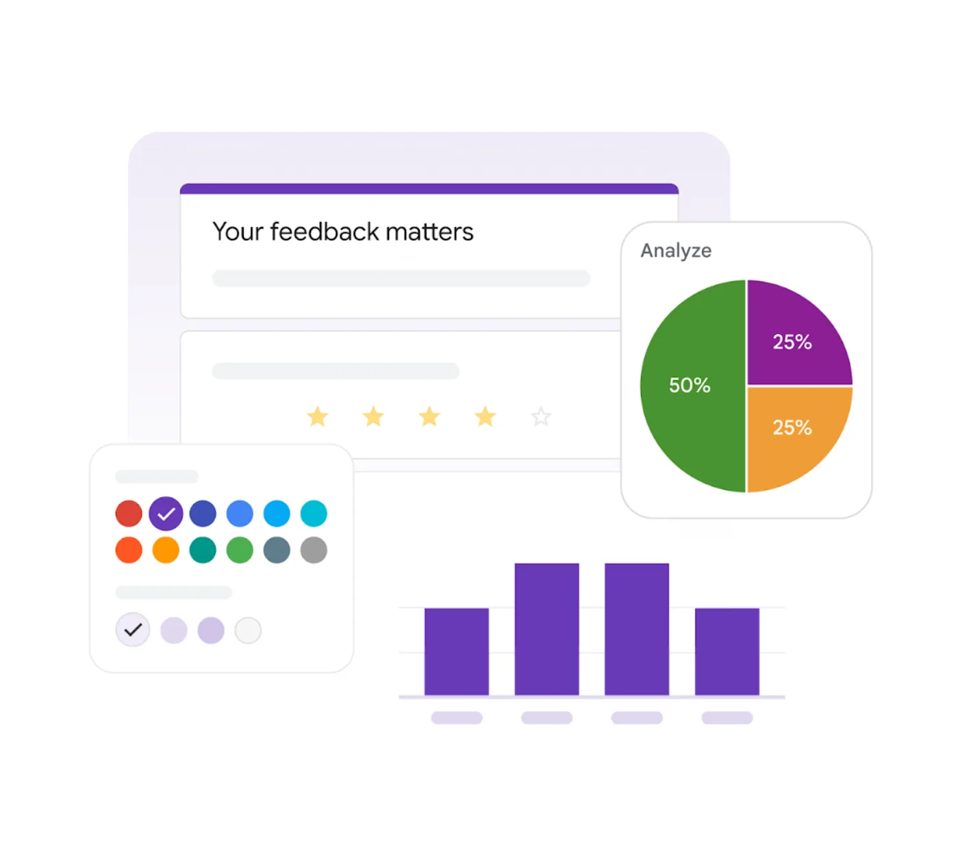 A Google Forms feedback survey with response analytics