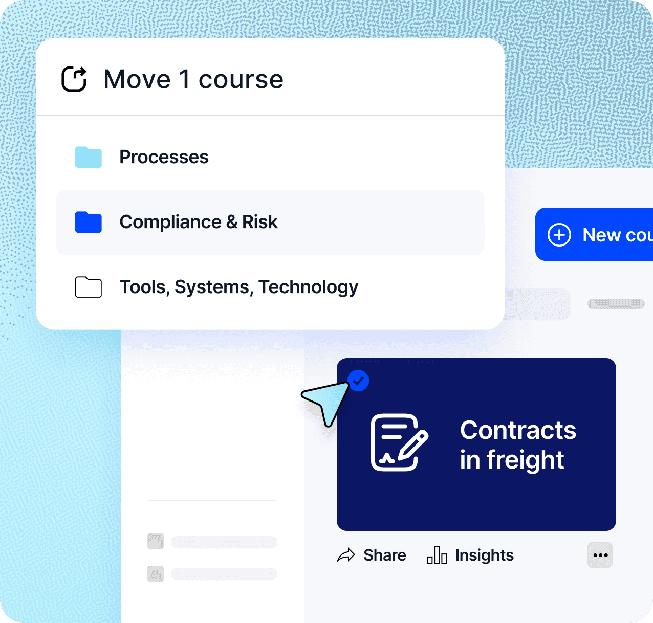 Organize courses into a Compliance & Risk folder